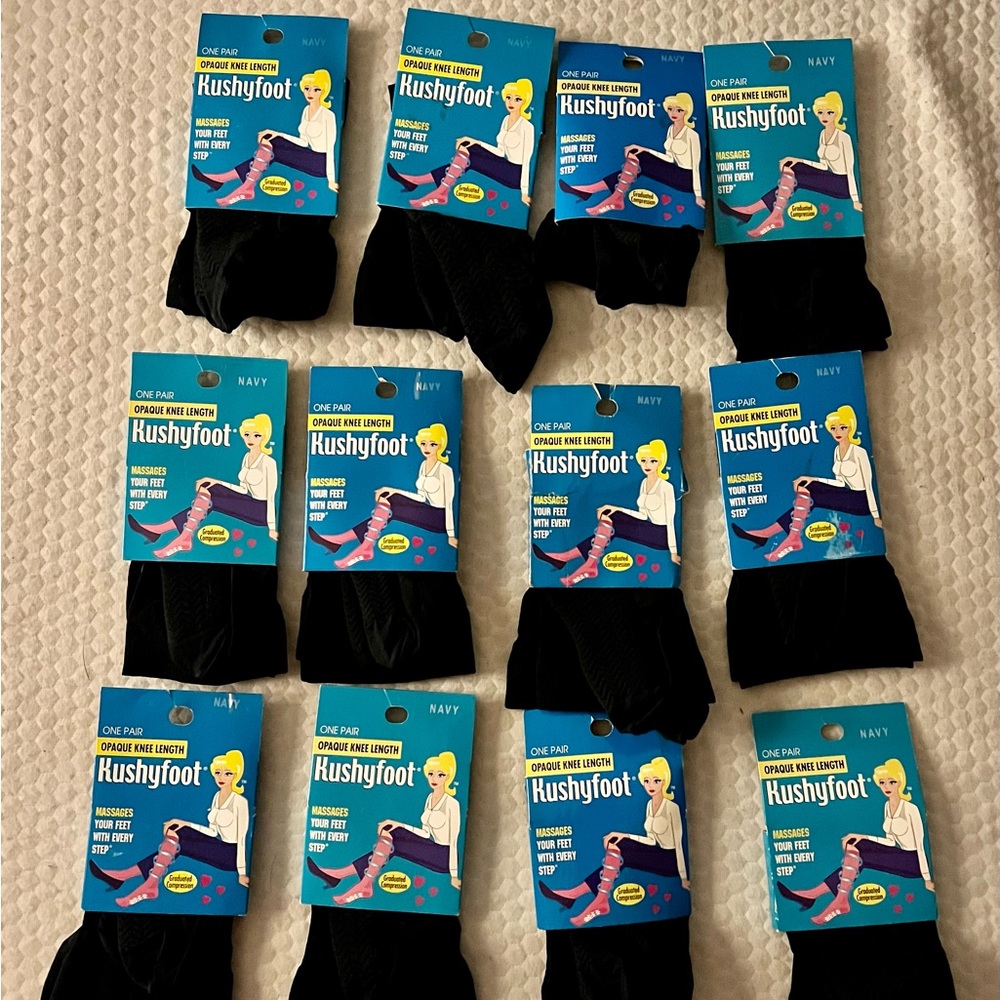 Kushyfoot Opaque knee length compression socks